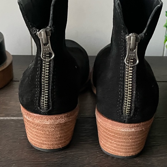 Kork Ease Kecia Black Leather Suede Ankle Zip Bootie Boots Size 7M KE0003409 - Picture 4 of 8